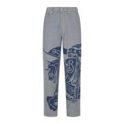 Burberry Ryttare Riddare Japanska Denim Jeans Blue, Herr