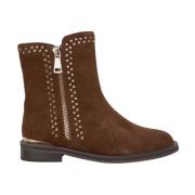 Alma EN Pena Platta ankelboots med dragkedja Brown, Dam