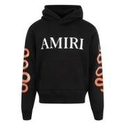 Amiri Svart hoodie med ormskinnsmönster Black, Herr