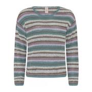 Skovhuus Arktisk O-Neck Pullover i Multi Blus Multicolor, Dam