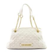 Love Moschino Stilig PU Axelväska White, Dam