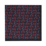 Saint Laurent Horisontellt Logo Sidenscarf Svart/Multi Multicolor, Dam