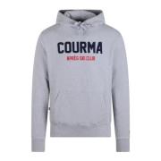 MC2 Saint Barth Broderad bomulls sweatshirt med huva Gray, Herr