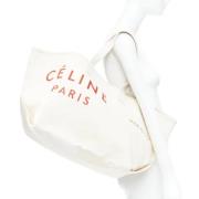 Celine Vintage Pre-owned Canvas handvskor Beige, Dam