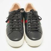 Gucci Vintage Pre-owned Laeder sneakers Black, Dam