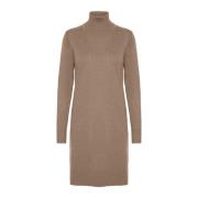 Saint Tropez Melange Rollneck Klänning Brown, Dam