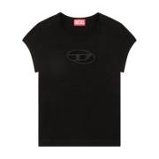 Diesel Svarta T-shirts och Polos med Cut-out Detaljer Black, Dam