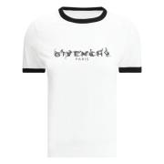 Givenchy T-shirt med rund hals och tryck fram White, Dam