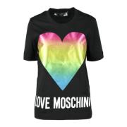 Love Moschino Bomull T-shirt med stiligt design Black, Dam