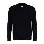 Paolo Pecora Merinoull Half-Zip Tröja Black, Herr