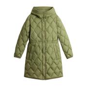 Woolrich Grön Vindtät Huva Pufferjacka Green, Dam