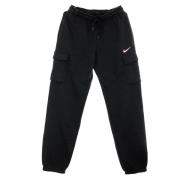 Nike Fleece Cargo Tracksuit Byxor Svart Black, Dam