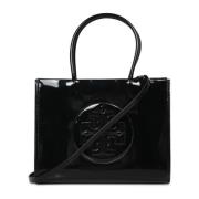 Tory Burch Svart Blank Patent Toteväska Black, Dam