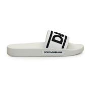 Dolce & Gabbana Gummisandaler Platta White, Herr