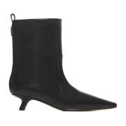 Brunello Cucinelli Svarta Läder Ankelboots med Monili Black, Dam