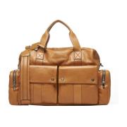 Brunello Cucinelli Cognac Läder Duffle Väska Brown, Herr