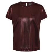 MOS MOSH Metallic O-neck Tee Brown, Dam