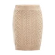 Guess Beige Roxane Midi Sweater Kjol Beige, Dam