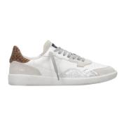 Hidnander Lädersneakers med metalliska detaljer White, Dam