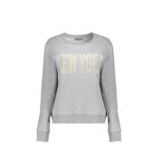 Geisha Casual New York Chestprint Sweater Gray, Dam