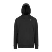 K-Way Sportig Svart Hoodie med Ribbade Detaljer Black, Herr