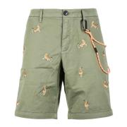 Sun68 Bomull Bermuda Shorts med Elastan Green, Herr