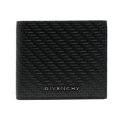 Givenchy Svart läderfällbar plånbok med logotyp Black, Herr