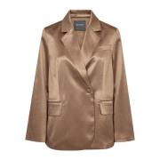 MOS Mosh Satin Blazer Indian Tan Beige, Dam