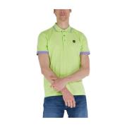 RefrigiWear Kontrast Krage Bomull Polo Skjorta Green, Herr