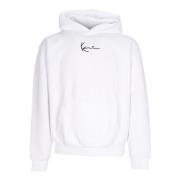 Karl Kani Vit Essential Hoodie med Justerbar Huva och Framficka White,...