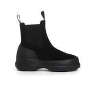 Moon Boot Svarta Mocka Chelsea Boots Black, Dam