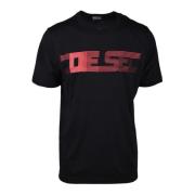 Diesel Avslappnad Bomullsblandning T-shirt Black, Herr