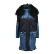 Dondup Ull Cashmere Parka Blue, Dam