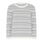 Skovhuus Off-White Tvåfärgad Strukturerad Pullover Blus Multicolor, Da...