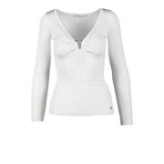 Guess Elegant Viskosblandning Spandex Topp White, Dam