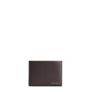 Calvin Klein Läder Bifold Plånbok med Myntficka Brown, Herr