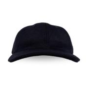 Emporio Armani Blå Ull Logo Hatt Böjd Skärm Blue, Herr