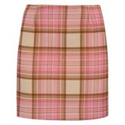 MC2 Saint Barth Tartan Ull Mini Kjol Rosa Pink, Dam