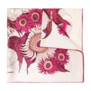 Salvatore Ferragamo Sidenscarf med tryck Pink, Dam