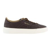 Santoni Eco Kashmere Sneaker för Herrar Brown, Herr