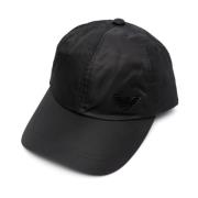 Emporio Armani Silver Logo Hattar Krökt Skärm Justerbar Black, Herr