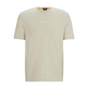 Boss Orange Avslappnad rund hals bomullst-shirt Beige, Herr