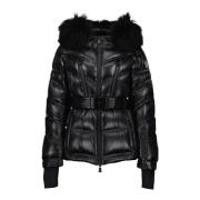 Moncler Blank Nylon Vinterjacka Bernins Black, Dam