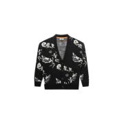 Balr. Grafisk Jacquard Cardigan i Svart & Vit Black, Herr