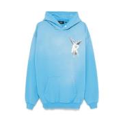 Represent Blå Huva Sweatshirt Grafiskt Tryck Blue, Herr