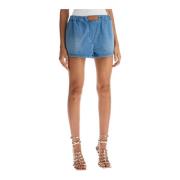 Versace Avslappnad passform denim shorts Blue, Dam