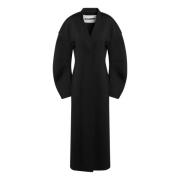 Jil Sander Dubbelknäppt Kappa Black, Dam