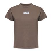 MM6 Maison Margiela Bomull T-shirt med Logosömn Brown, Dam