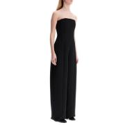 Khaite Crepe Jumpsuit med Boned Bustier Black, Dam