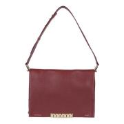 Victoria Beckham Burgundy Jumbo Chain Pouch Väska Brown, Dam